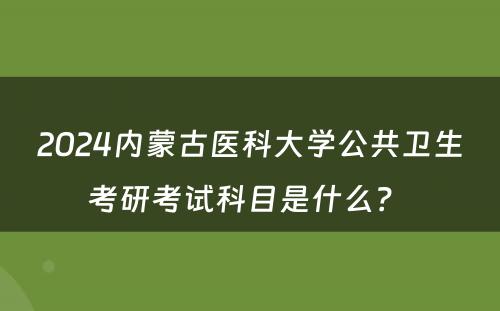 2024内蒙古医科大学公共卫生考研考试科目是什么？ 