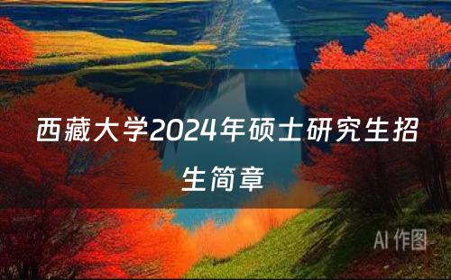 西藏大学2024年硕士研究生招生简章 