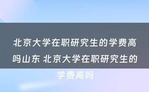 北京大学在职研究生的学费高吗山东 北京大学在职研究生的学费高吗