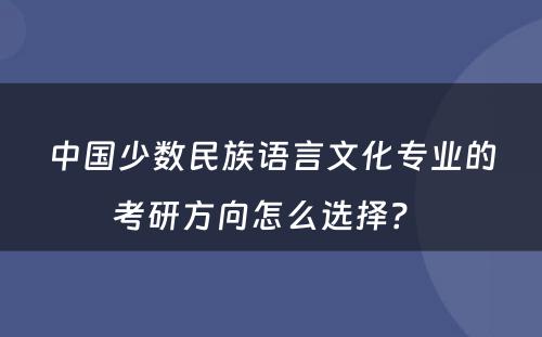 中国少数民族语言文化专业的考研方向怎么选择？ 
