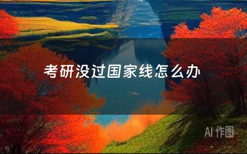 考研没过国家线怎么办 