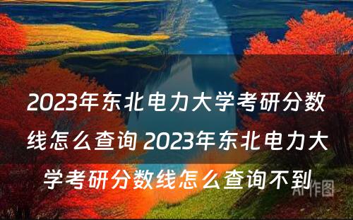 2023年东北电力大学考研分数线怎么查询 2023年东北电力大学考研分数线怎么查询不到