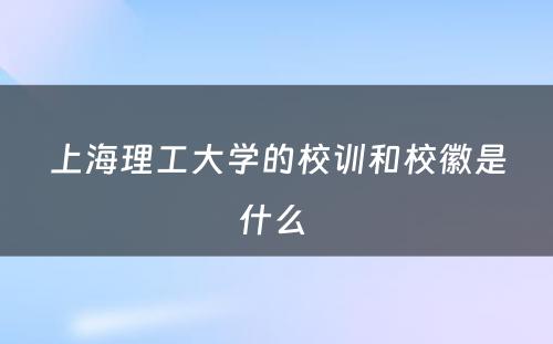 上海理工大学的校训和校徽是什么 