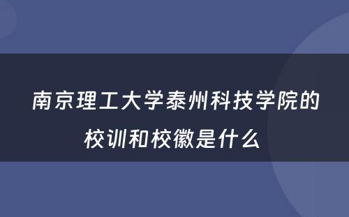 南京理工大学泰州科技学院的校训和校徽是什么 