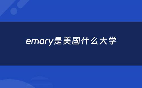 emory是美国什么大学