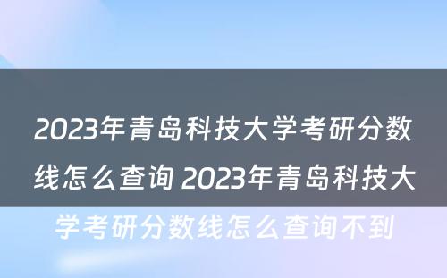 2023年青岛科技大学考研分数线怎么查询 2023年青岛科技大学考研分数线怎么查询不到