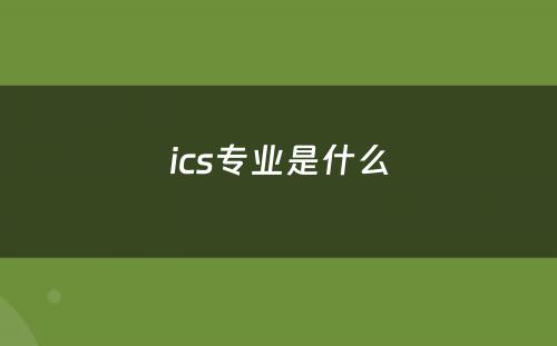 ics专业是什么