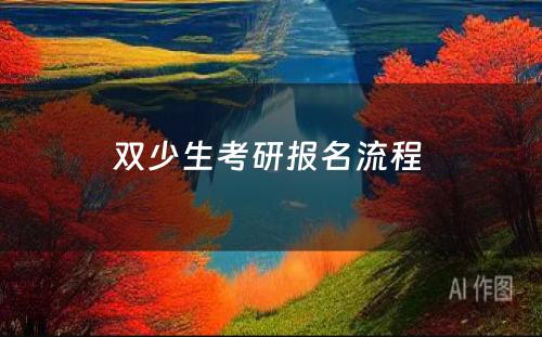 双少生考研报名流程 