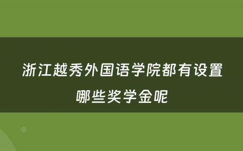 浙江越秀外国语学院都有设置哪些奖学金呢