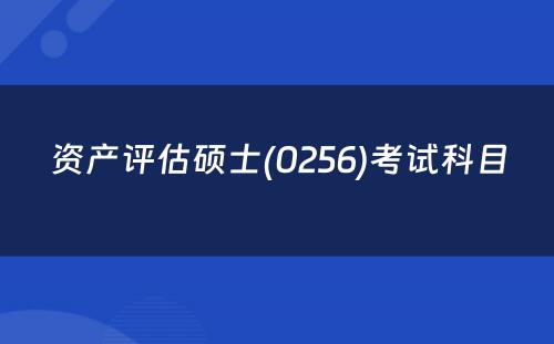 资产评估硕士(0256)考试科目