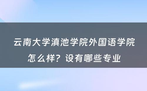 云南大学滇池学院外国语学院怎么样？设有哪些专业
