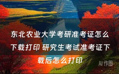 东北农业大学考研准考证怎么下载打印 研究生考试准考证下载后怎么打印