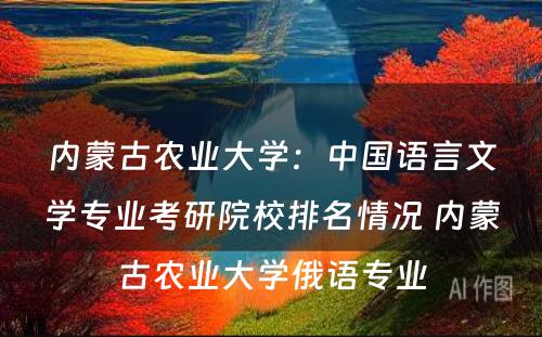 内蒙古农业大学：中国语言文学专业考研院校排名情况 内蒙古农业大学俄语专业