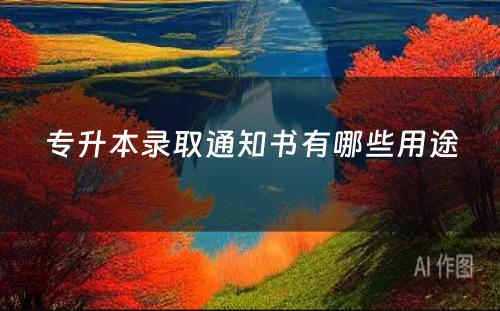 专升本录取通知书有哪些用途