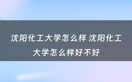 沈阳化工大学怎么样 沈阳化工大学怎么样好不好