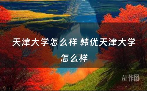 天津大学怎么样 韩优天津大学怎么样