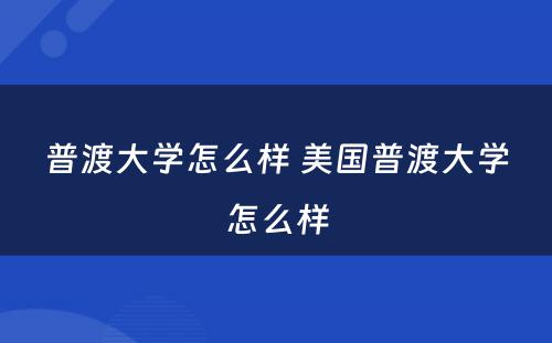 普渡大学怎么样 美国普渡大学怎么样