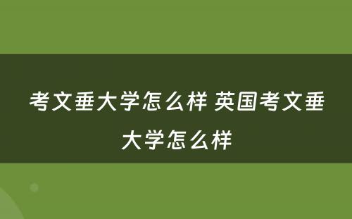 考文垂大学怎么样 英国考文垂大学怎么样