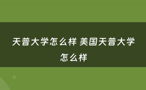 天普大学怎么样 美国天普大学怎么样