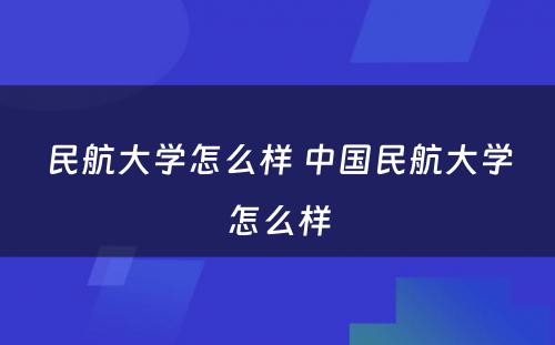 民航大学怎么样 中国民航大学怎么样