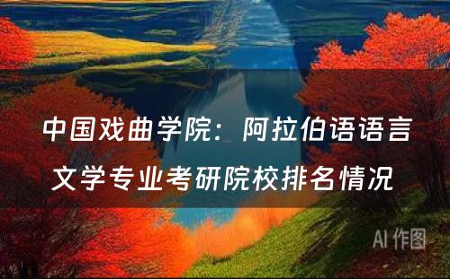 中国戏曲学院：阿拉伯语语言文学专业考研院校排名情况 