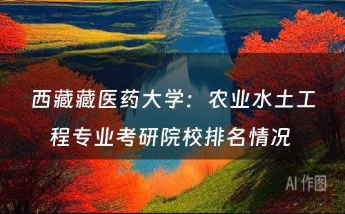 西藏藏医药大学：农业水土工程专业考研院校排名情况 
