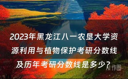 2023年黑龙江八一农垦大学资源利用与植物保护考研分数线及历年考研分数线是多少? 