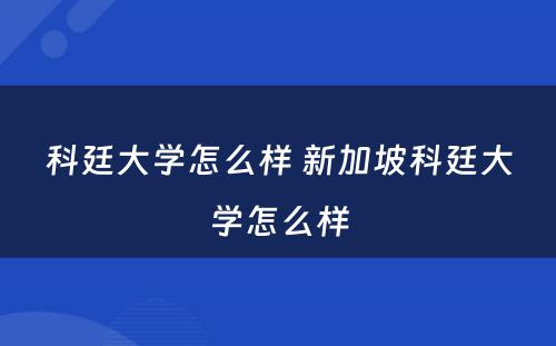 科廷大学怎么样 新加坡科廷大学怎么样