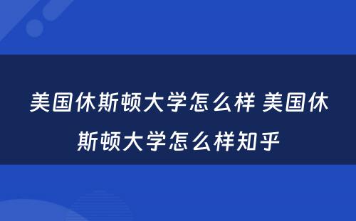 美国休斯顿大学怎么样 美国休斯顿大学怎么样知乎