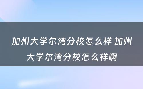 加州大学尔湾分校怎么样 加州大学尔湾分校怎么样啊