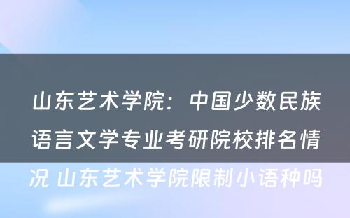 山东艺术学院：中国少数民族语言文学专业考研院校排名情况 山东艺术学院限制小语种吗