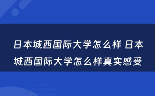 日本城西国际大学怎么样 日本城西国际大学怎么样真实感受