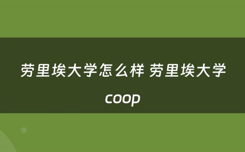 劳里埃大学怎么样 劳里埃大学coop