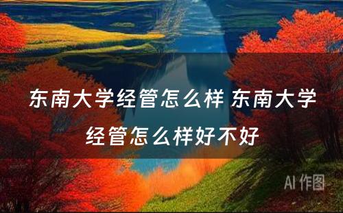东南大学经管怎么样 东南大学经管怎么样好不好
