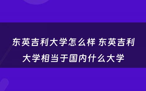 东英吉利大学怎么样 东英吉利大学相当于国内什么大学