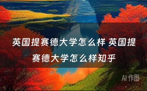 英国提赛德大学怎么样 英国提赛德大学怎么样知乎