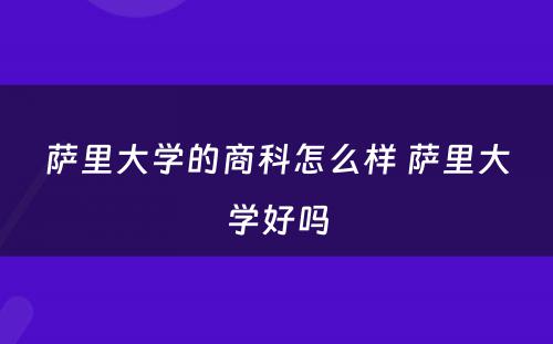 萨里大学的商科怎么样 萨里大学好吗