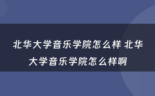 北华大学音乐学院怎么样 北华大学音乐学院怎么样啊