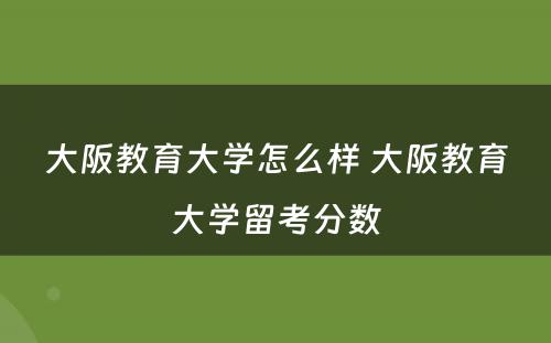 大阪教育大学怎么样 大阪教育大学留考分数