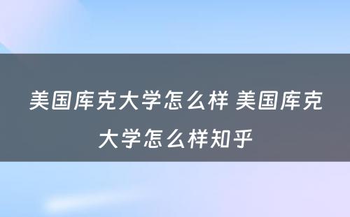 美国库克大学怎么样 美国库克大学怎么样知乎