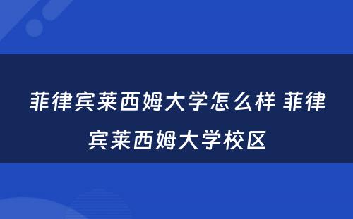 菲律宾莱西姆大学怎么样 菲律宾莱西姆大学校区