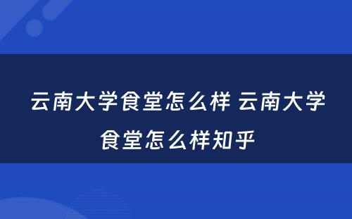 云南大学食堂怎么样 云南大学食堂怎么样知乎