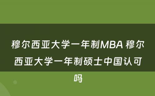 穆尔西亚大学一年制MBA 穆尔西亚大学一年制硕士中国认可吗