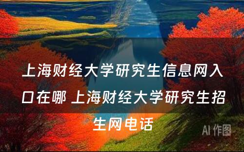 上海财经大学研究生信息网入口在哪 上海财经大学研究生招生网电话