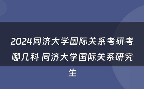 2024同济大学国际关系考研考哪几科 同济大学国际关系研究生