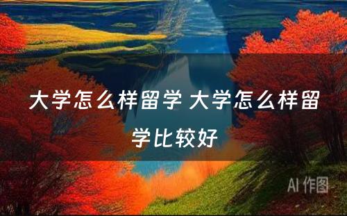 大学怎么样留学 大学怎么样留学比较好