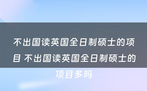 不出国读英国全日制硕士的项目 不出国读英国全日制硕士的项目多吗