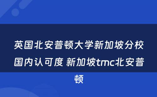 英国北安普顿大学新加坡分校国内认可度 新加坡tmc北安普顿