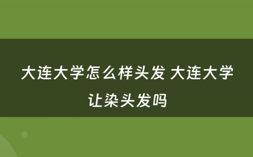 大连大学怎么样头发 大连大学让染头发吗