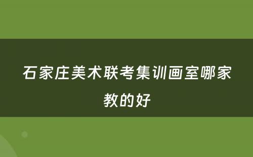 石家庄美术联考集训画室哪家教的好